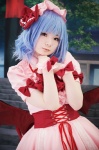 blue_hair cosplay dress gero_gohan hat remilia_scarlet touhou wings rating:Safe score:7 user:nil!