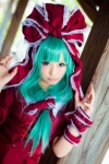 aqua_hair blouse cosplay hair_ribbons kagiyama_hina rumita touhou rating:Safe score:1 user:nil!