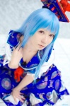 blouse blue_hair cleavage cosplay hat jumper kamishirasawa_keine maropapi touhou rating:Safe score:1 user:nil!