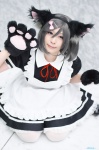 animal_ears apron cat_ears cosplay dress maid maid_uniform original paw_gloves silver_hair thighhighs white_legwear yuzuki_aya_(ii) rating:Safe score:0 user:nil!