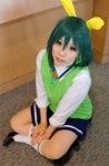 blouse cosplay green_hair hairbow kneesocks midorikawa_nao pretty_cure skirt smile_precure! sweater takasean tie rating:Safe score:0 user:pixymisa