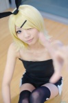 blonde_hair cosplay hairbow hair_clips isa jumper_shorts kagamine_rin tagme_song thighhighs vocaloid rating:Safe score:1 user:nil!
