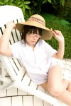 chocoball costume dress_shirt glasses looking_over_glasses pool straw_hat twin_braids rating:Safe score:0 user:nil!