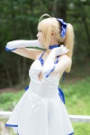 ahoge blonde_hair choker cosplay dress elbow_gloves fate/series fate/stay_night forest_(photoset) gloves hairbow saber usakichi rating:Safe score:4 user:nil!