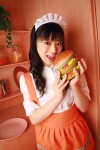 apron burger costume kyan_chiaki serving_tray waitress rating:Safe score:0 user:nil!