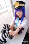 blouse boots cosplay croptop fingerless_gloves gloves multi-colored_hair panty_&_stocking_with_garterbelt police_hat police_uniform policewoman shorts stocking_(psg) stocking_pull suspenders thighhighs tie uchiko rating:Safe score:1 user:nil!