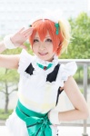 apron bow caramel_eyes cosplay dress enuko hairband hoshizora_rin love_live!_school_idol_project orange_hair wristband rating:Safe score:0 user:pixymisa