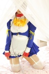 apron bed chains chocoball cosplay garter_belt kara_no_naka_no_kotori lease maid maid_uniform thighhighs white_legwear zettai_ryouiki rating:Safe score:0 user:nil!