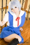 ayanami_rei blue_hair cosplay jumper kneesocks neon_genesis_evangelion sailor_uniform saku school_uniform white_end_type_zero rating:Safe score:0 user:nil!