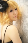 aoi_yuma blonde_hair choker cosplay dress elbow_gloves gloves hairbow original rating:Safe score:0 user:nil!