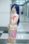 blazer blue_hair boots cosplay idolmaster kisaragi_chihaya minazuki_syoun miniskirt skirt rating:Safe score:1 user:pixymisa