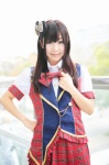 akb48 blouse chibi_suke cosplay hairbow kashiwagi_yuki_(cosplay) pleated_skirt skirt vest rating:Safe score:0 user:nil!