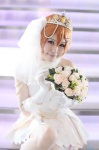 ame cosplay dress elbow_gloves garter gloves hoshizora_rin love_live!_school_idol_project orange_hair tiara veil rating:Safe score:0 user:nil!