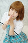 blouse cosplay hidaka_ai idolmaster merino_moko pleated_skirt school_uniform skirt tie rating:Safe score:0 user:nil!