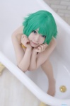 bathroom bathtub bikini_top cosplay green_hair gumi mashiro_ayaki pantyhose sheer_legwear shorts swimsuit vocaloid rating:Safe score:2 user:nil!