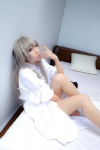 bed cosplay dress hair_ribbons jigoku_yuugi kasugano_sora silver_hair stuffed_animal yosuga_no_sora rating:Safe score:1 user:nil!