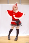 bow cosplay hairbow original pink_hair santa_costume shawl thighhighs tiered_skirt yuu_(ii) zettai_ryouiki rating:Safe score:0 user:pixymisa