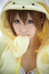 bed bikini_top cleavage cosplay hayase_ami hoodie mouth_hold original swimsuit wooser rating:Safe score:2 user:nil!