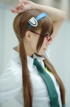 blouse cosplay glasses hairband hayase_ami makinami_mari_illustrious neon_genesis_evangelion rebuild_of_evangelion school_uniform tie twintails rating:Safe score:0 user:nil!