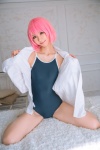 cosplay dress_shirt mike momo_velia_deviluke open_clothes pink_hair school_swimsuit shinkon_keikaku swimsuit to_love-ru rating:Safe score:2 user:nil!