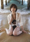 beach bikini blouse cleavage mariko_2010 open_clothes shinoda_mariko swimsuit wet rating:Safe score:1 user:nil!