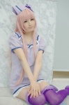 cosplay dress koiiro_byoutou_(vocaloid) megurine_luka nana nurse nurse_cap nurse_uniform pink_hair thighhighs vocaloid zettai_ryouiki rating:Safe score:1 user:nil!