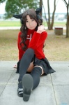 cosplay fate/series fate/stay_night hazuki_minami miniskirt skirt sweater thighhighs tohsaka_rin turtleneck twintails zettai_ryouiki rating:Safe score:3 user:nil!