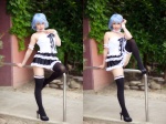 ayanami_rei blue_hair chains collar corset cosplay kaoru's_collection_3 kishimoto_kaoru miniskirt neon_genesis_evangelion skirt thighhighs zettai_ryouiki rating:Safe score:3 user:nil!