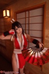 cleavage cosplay fan gauntlets hairbow kimono king_of_fighters kunoichi saku shiranui_mai rating:Safe score:0 user:nil!