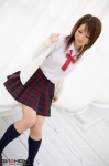 blouse cardigan costume girlz_high kneesocks miniskirt plaid pleated_skirt school_uniform skirt takaishi_miyu rating:Safe score:0 user:nil!