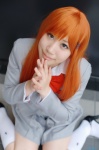 blazer bleach blouse cosplay inoue_orihime kneesocks orange_hair pleated_skirt saki school_uniform skirt rating:Safe score:0 user:nil!