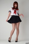 4k-star_018 kisaragi_kurumi pantyhose pleated_skirt sailor_uniform school_uniform sheer_legwear skirt skirt_lift rating:Safe score:2 user:nil!