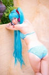 aqua_hair ass bikini cosplay hatsune_miku headset mashiro_yuki project_diva swimsuit twintails vocaloid rating:Safe score:2 user:nil!