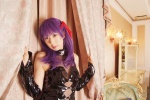 collar corset cosplay detached_sleeves fate/series fate/stay_night fishnet_bodysuit hair_ribbons matou_sakura purple_hair sachi_budou rating:Safe score:0 user:nil!