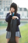akiyama_mio bass blazer blouse cosplay k-on! makiron pantyhose pleated_skirt school_uniform skirt rating:Safe score:0 user:nil!