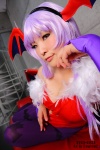 bodysuit boots cleavage cosplay detached_sleeves head_wings morrigan_aensland nogu pantyhose purple_hair vampire_(game) wings rating:Safe score:5 user:nil!