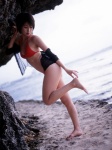 beach bikini blouse cleavage ocean open_clothes swimsuit washizu_ayano rating:Safe score:1 user:nil!