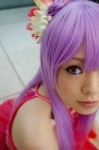 cosplay flower garter_belt namada original purple_hair qipao ruffles thighhighs rating:Safe score:0 user:nil!