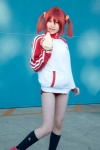 bloomers cosplay dome_(cosplayer) hair_ties isshiki_akane kneesocks red_hair track_jacket twintails vividred_operation rating:Safe score:0 user:pixymisa