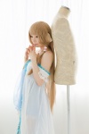 blonde_hair caramel_eyes chii_(chobits) chobits cosplay hair_ties negligee rinrinko twintails rating:Safe score:0 user:pixymisa
