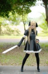 black_cat blonde_hair cosplay detached_sleeves dress eve ryuga thighhighs twintails zettai_ryouiki rating:Safe score:1 user:nil!