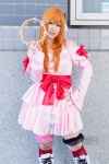 asahina_mikuru boots bows cosplay dress garters hairbow kneesocks narihara_riku red_hair suzumiya_haruhi_no_shoushitsu tambourine rating:Safe score:1 user:pixymisa