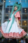 apron aqua_hair bad∞end∞night_(vocaloid) cosplay crinoline dress hatsune_miku kneesocks maitako shawl twintails vocaloid rating:Safe score:1 user:pixymisa