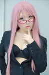 blazer bra cleavage cosplay glasses looking_over_glasses megurine_luka natsume_maino pink_hair vocaloid rating:Safe score:2 user:nil!