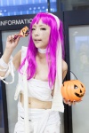 bandages choker cleavage cosplay hairband mogeta original pink_hair pumpkin rating:Safe score:0 user:pixymisa