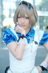 aki_(iv) akizuki_ryo apron blonde_hair cosplay cuffs hairbow idolmaster maid maid_uniform rating:Safe score:0 user:pixymisa