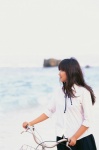 beach bicycle blouse ocean pleated_skirt school_uniform skirt taketomi_seika vyj_107 rating:Safe score:0 user:nil!