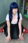 blouse blue_hair bookbag bowtie cosplay furude_rika higurashi_no_naku_koro_ni nekosawa_misako pleated_skirt school_uniform skirt socks rating:Safe score:0 user:pixymisa
