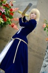 blonde_hair cosplay dress fate/series fate/stay_night jacket maropapi saber sword rating:Safe score:0 user:nil!