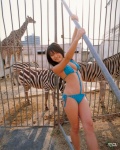 cage circus cleavage giraffe kawamura_yukie miss_actress monokini one-piece_swimsuit sequins side-tie swimsuit zebra rating:Safe score:0 user:nil!